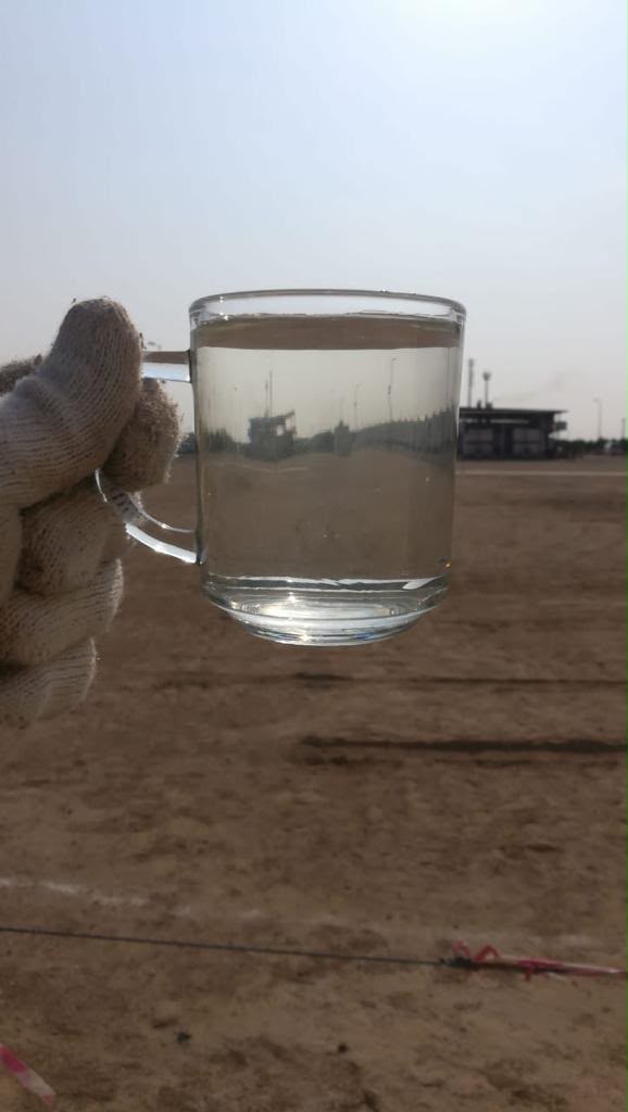 Clear treated water sample from STP