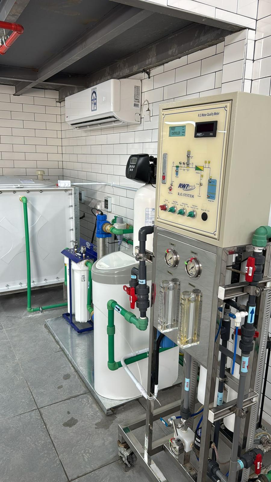 Compact RO system with softener and control panel