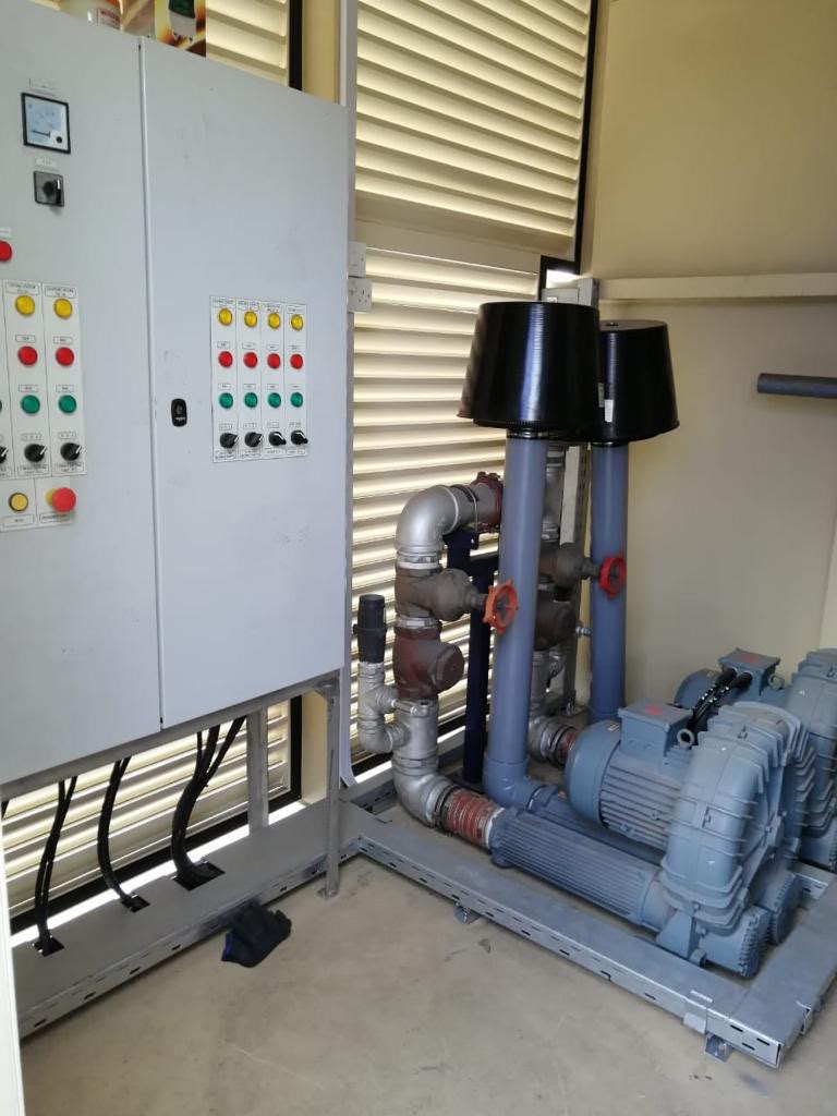 STP control panel and blower skid