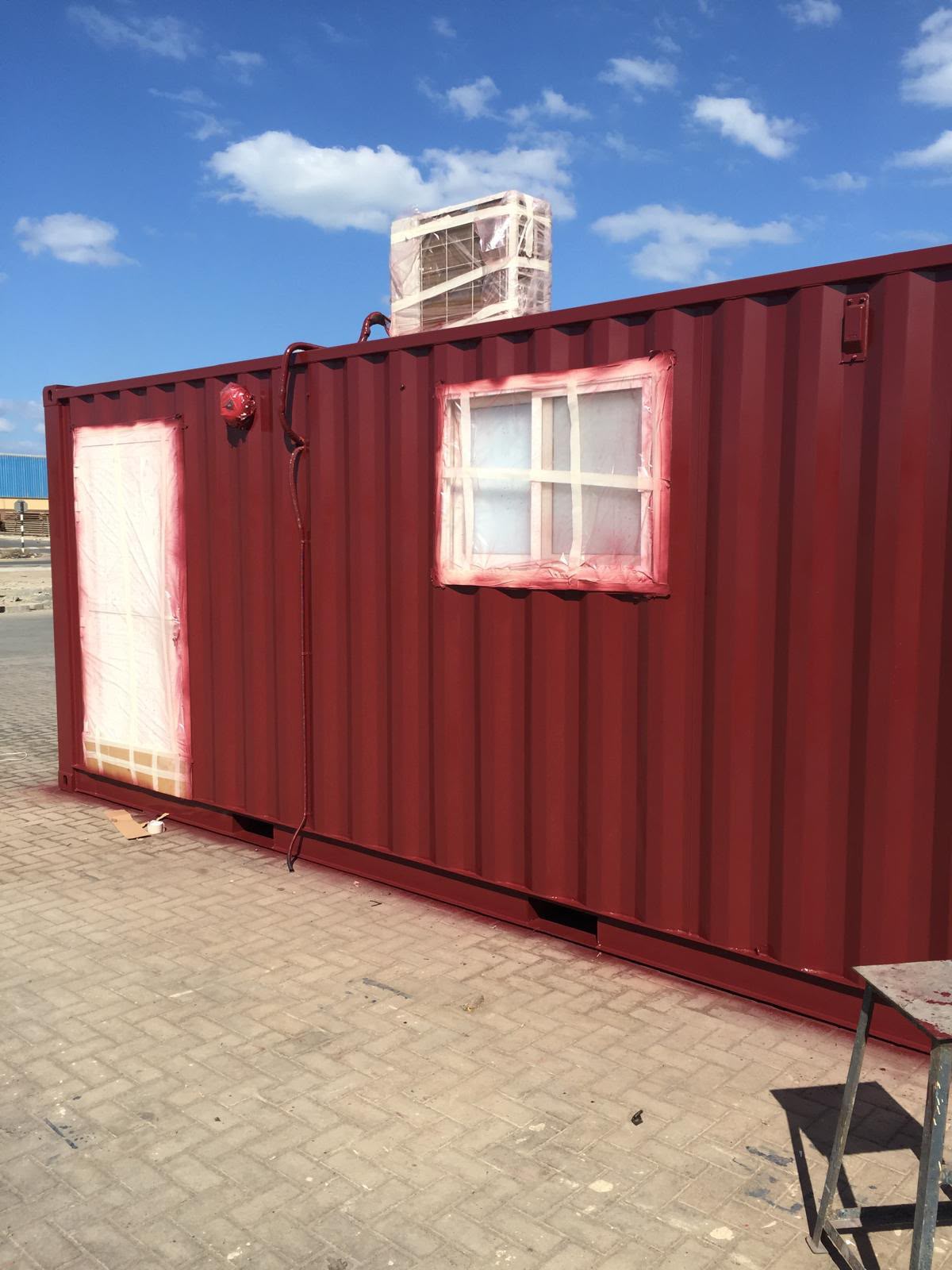 STP container unit painted and prepared on site
